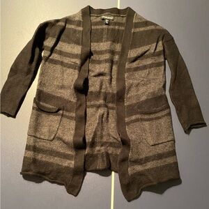 Cynthia Rowley Black and Gray Striped Sweater